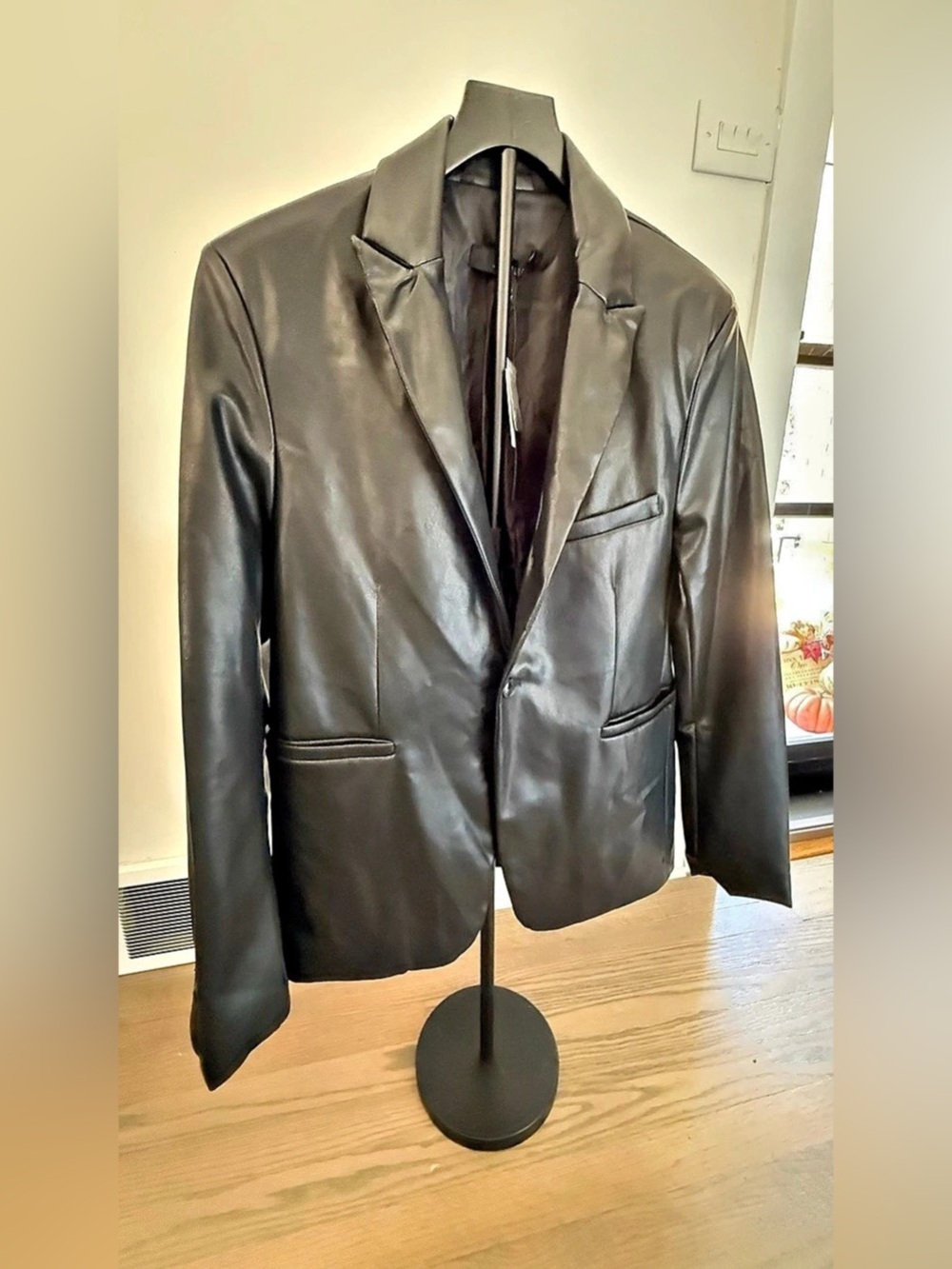 Jaywalker Faux Leather Blazer Black Size Medium NWT